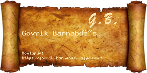Govrik Barnabás névjegykártya