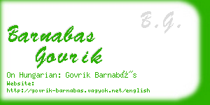 barnabas govrik business card